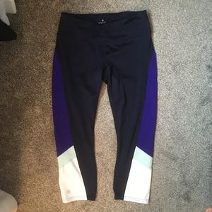 EUC athleta color block sonar cropped leggings size M